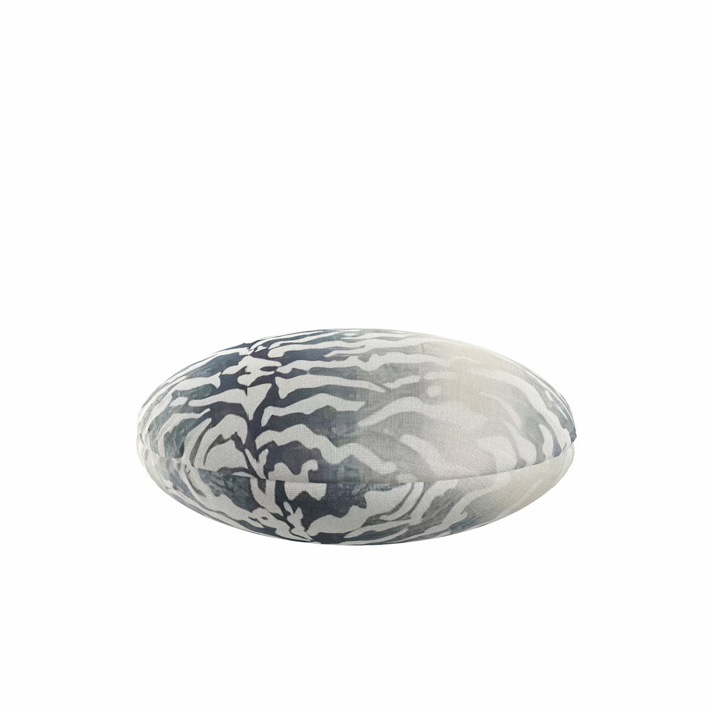 Circular Throw Pillow in Tiger - Blue