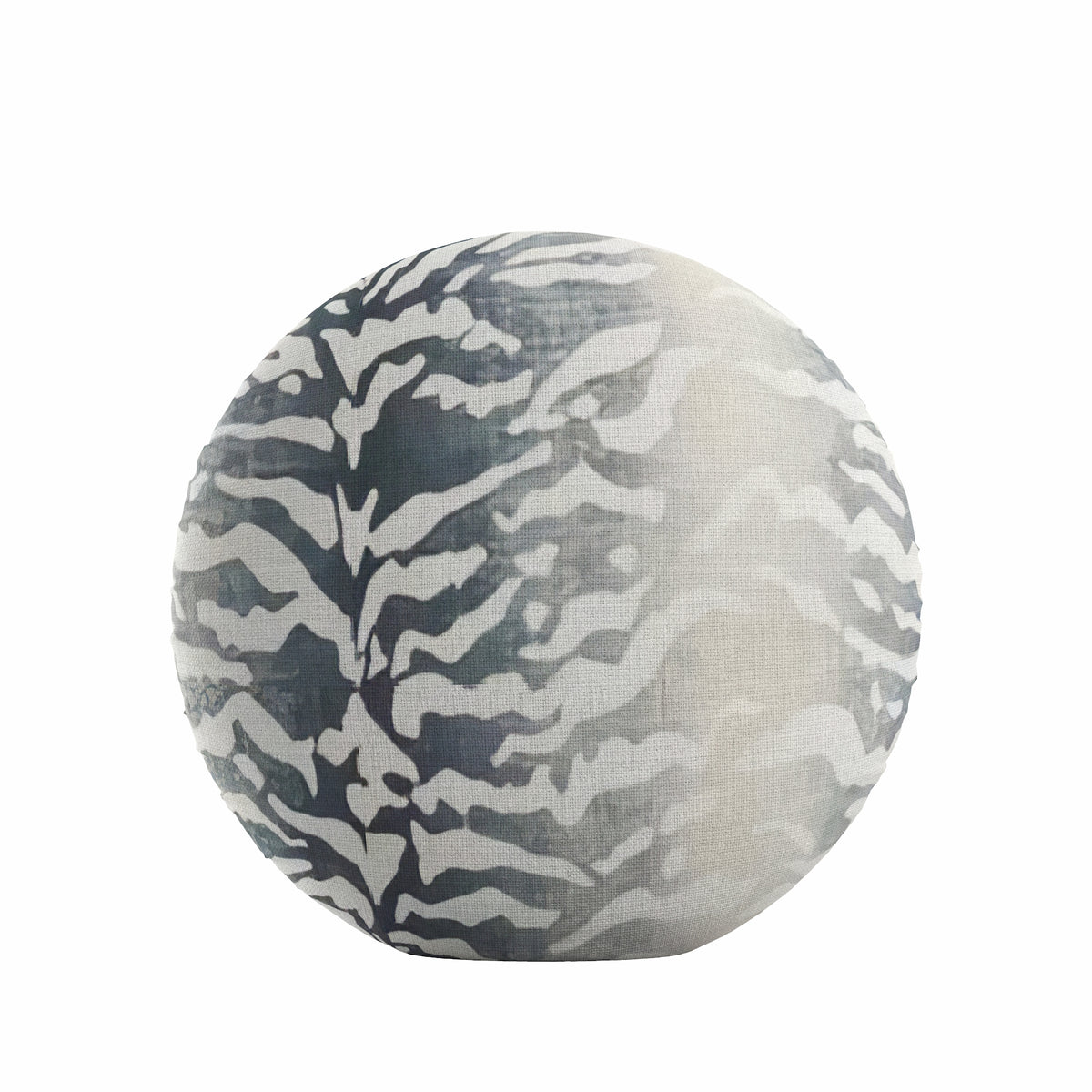 Circular Throw Pillow in Tiger - Blue