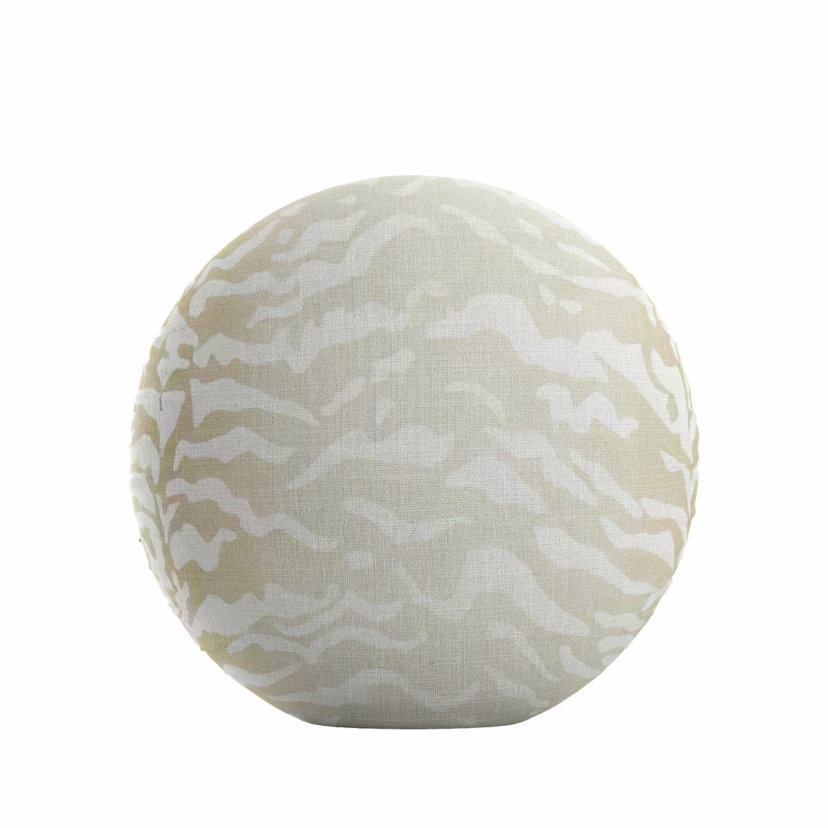 Circular Throw Pillow in Tiger - Linen