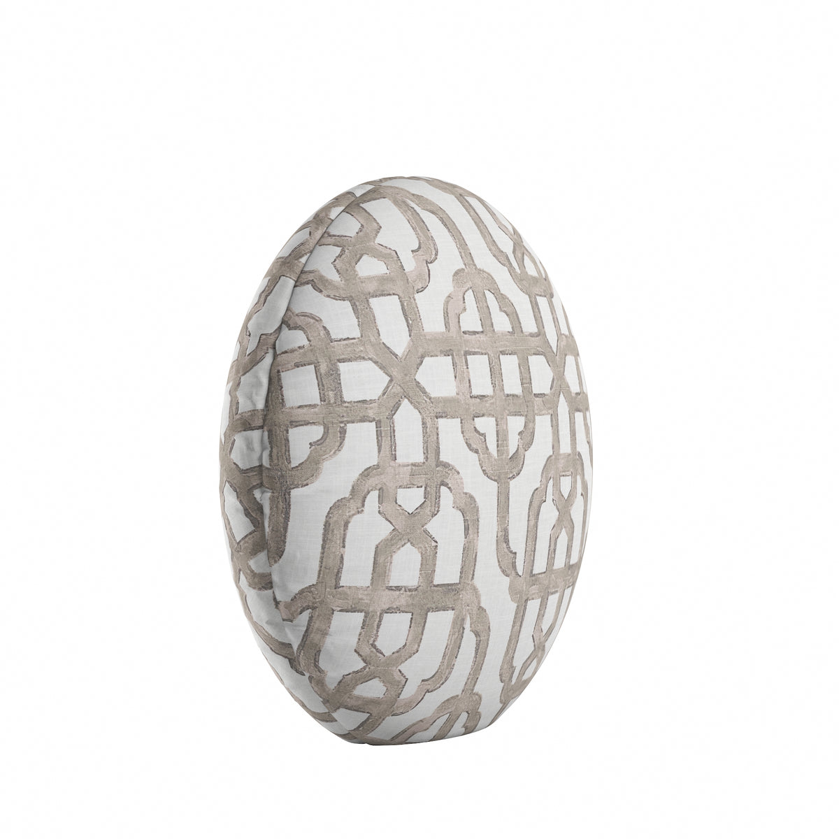 Circular Throw Pillow in Trellis Like It Is - Beige