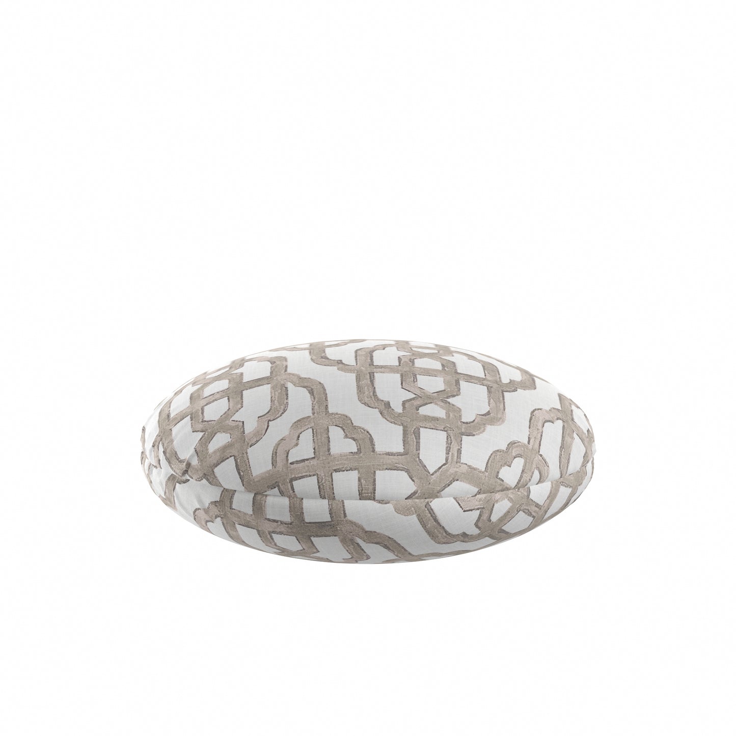 Circular Throw Pillow in Trellis Like It Is - Beige