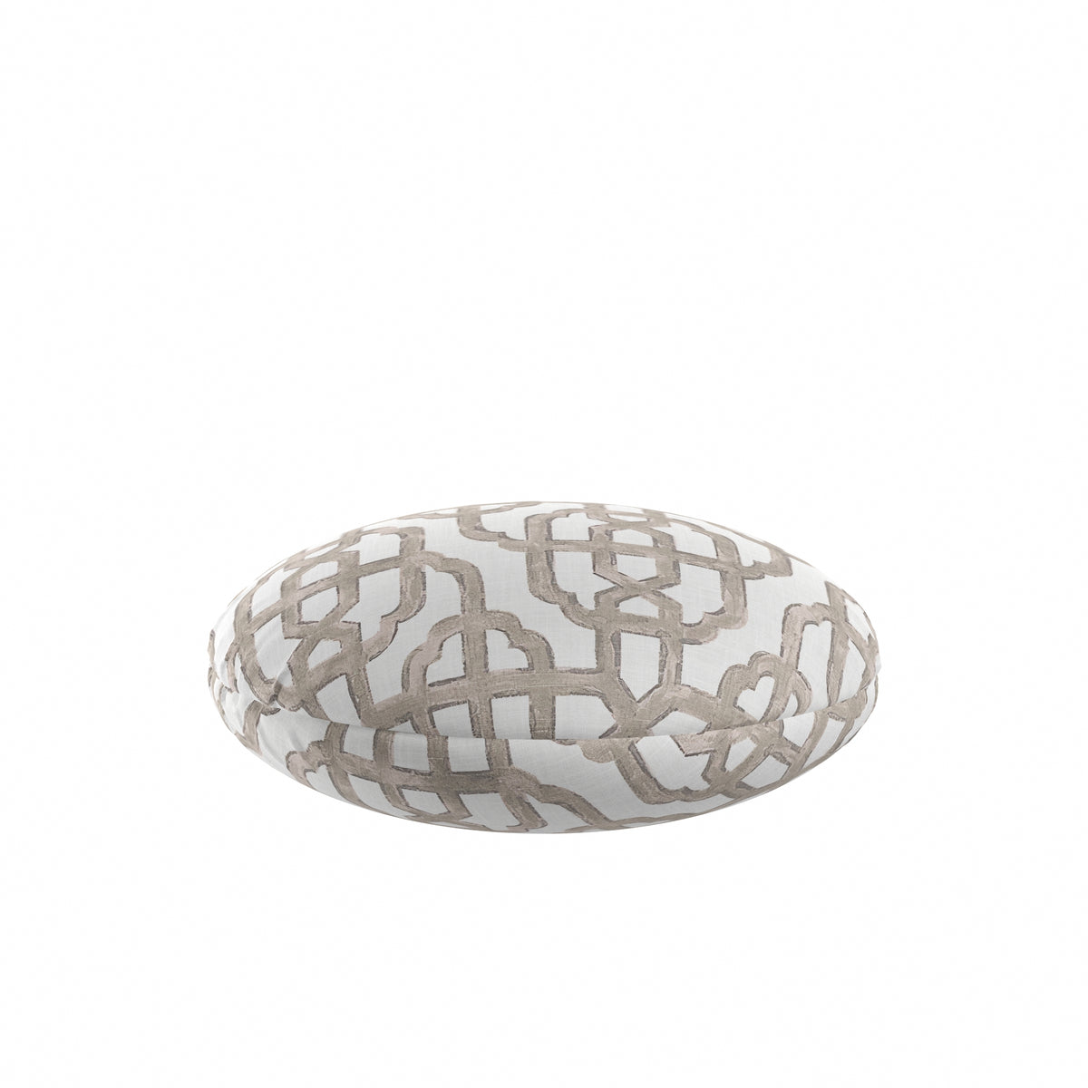 Circular Throw Pillow in Trellis Like It Is - Beige