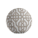 Circular Throw Pillow in Trellis Like It Is - Beige