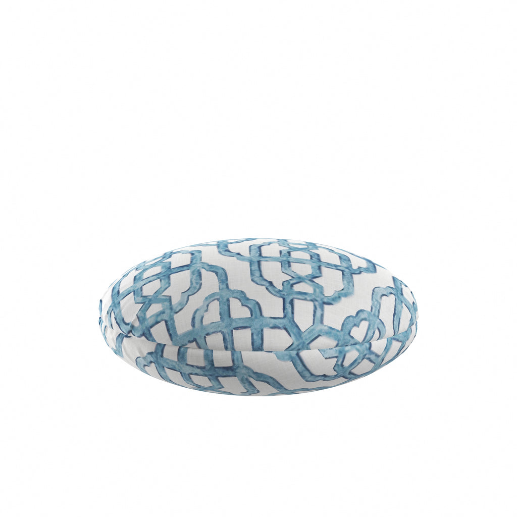 Circular Throw Pillow in Trellis Like It Is - Waves