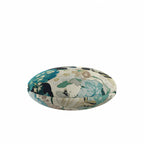 Circular Throw Pillow in Garden Tea Time - Blue Haze