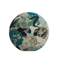 Circular Throw Pillow in Garden Tea Time - Blue Haze