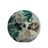 Circular Throw Pillow in Garden Tea Time - Blue Haze