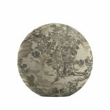 Circular Throw Pillow in Country Toile - Onyx