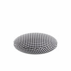 Circular Throw Pillow in Gingham - Black