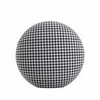 Circular Throw Pillow in Gingham - Black