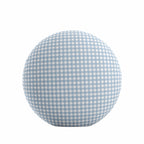 Circular Throw Pillow in Gingham - Blue Jean