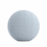 Circular Throw Pillow in Gingham - Blue Jean