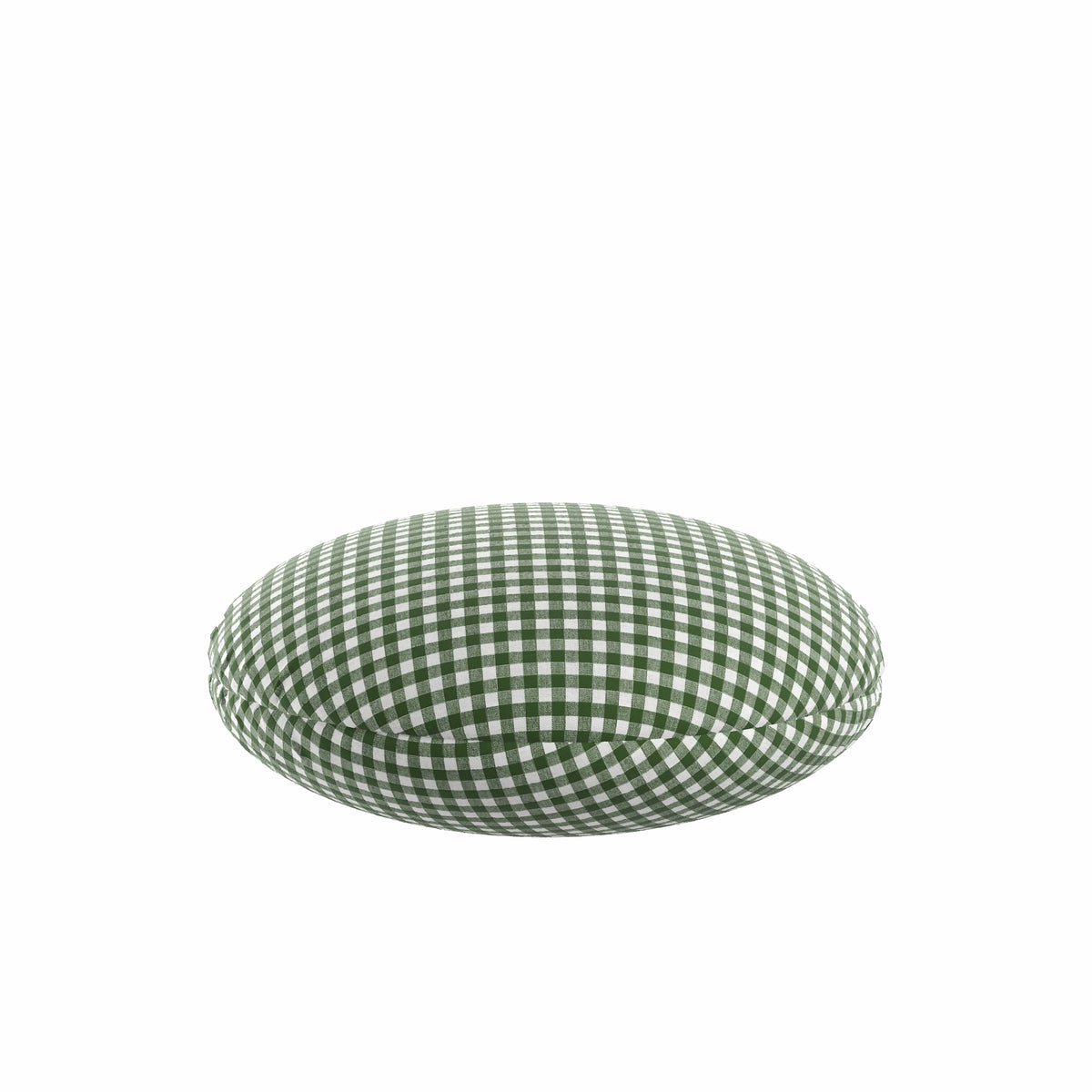 Circular Throw Pillow in Gingham - Fir