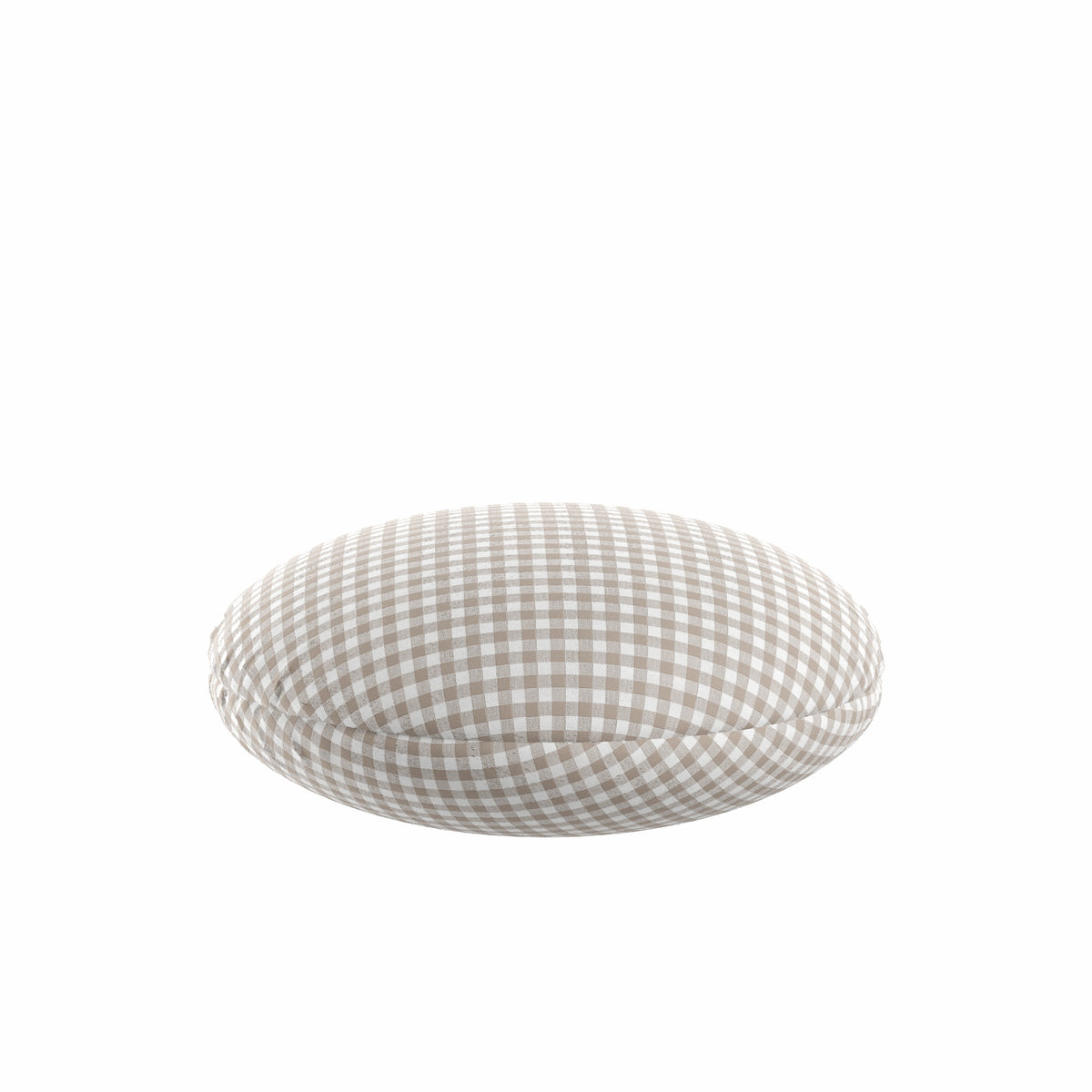 Circular Throw Pillow in Gingham - Hay