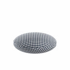 Circular Throw Pillow in Gingham - Navy