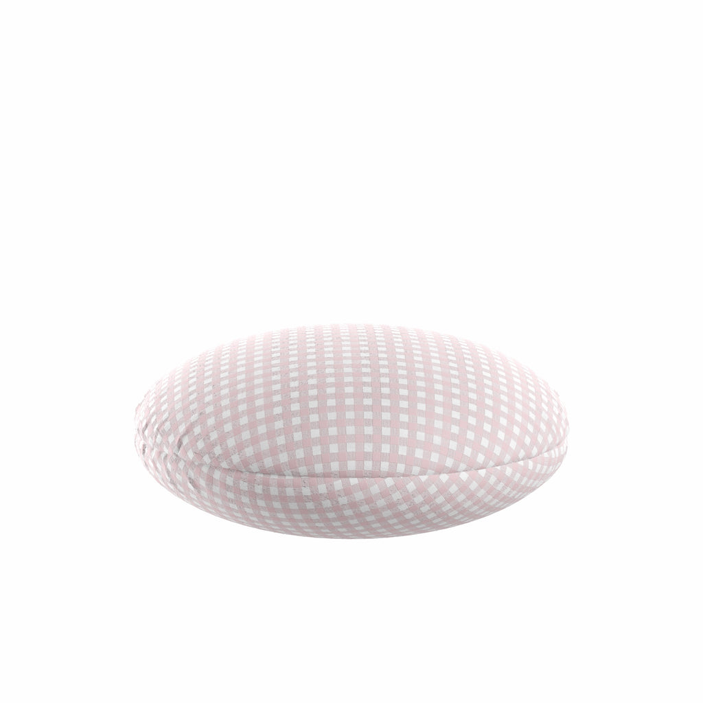 Circular Throw Pillow in Gingham - Light Pink