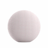 Circular Throw Pillow in Gingham - Light Pink