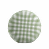 Circular Throw Pillow in Gingham - Sage