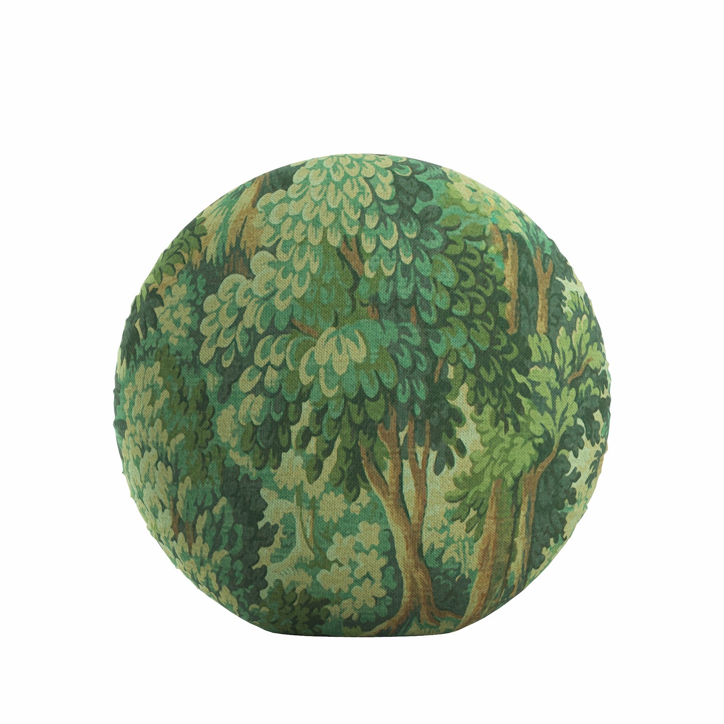 Circular Throw Pillow in Enchanted Forest - Emerald