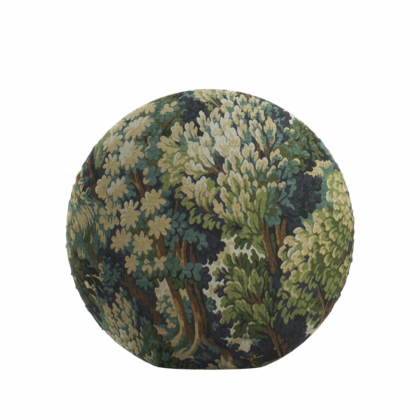 Circular Throw Pillow in Enchanted Forest - Peridot