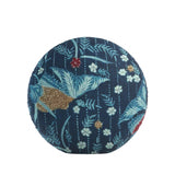 Circular Throw Pillow in Koi Pond - Blue