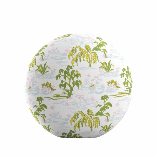 Circular Throw Pillow in Meadow - Willow