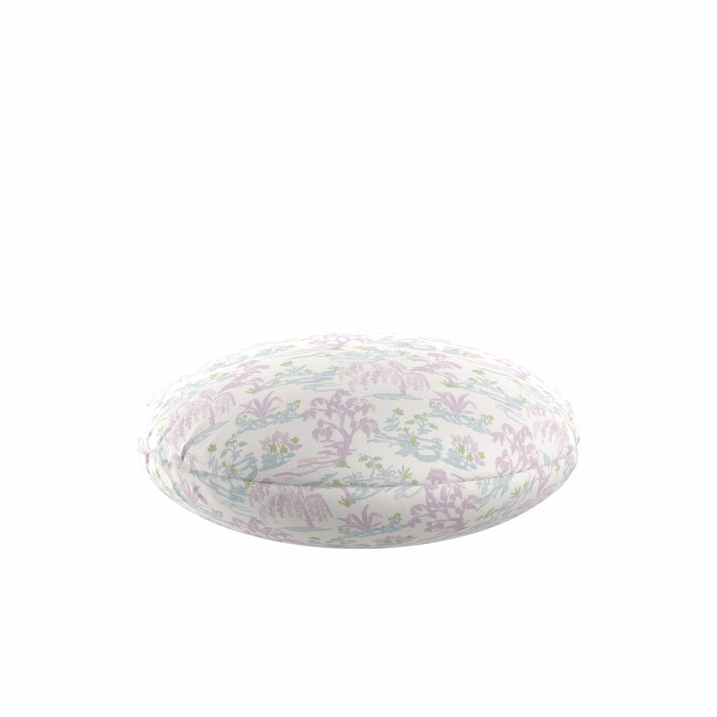 Circular Throw Pillow in Meadow - Lavender