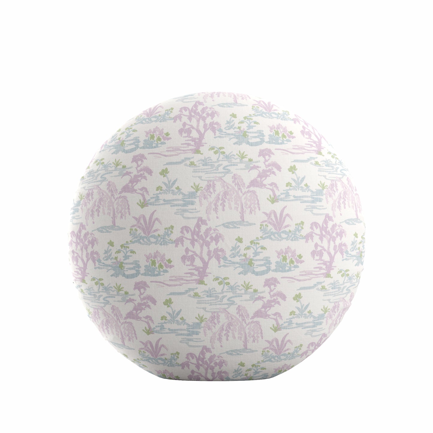 Circular Throw Pillow in Meadow - Lavender