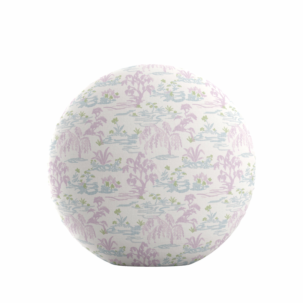 Circular Throw Pillow in Meadow - Lavender