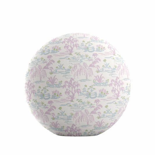 Circular Throw Pillow in Meadow - Lavender