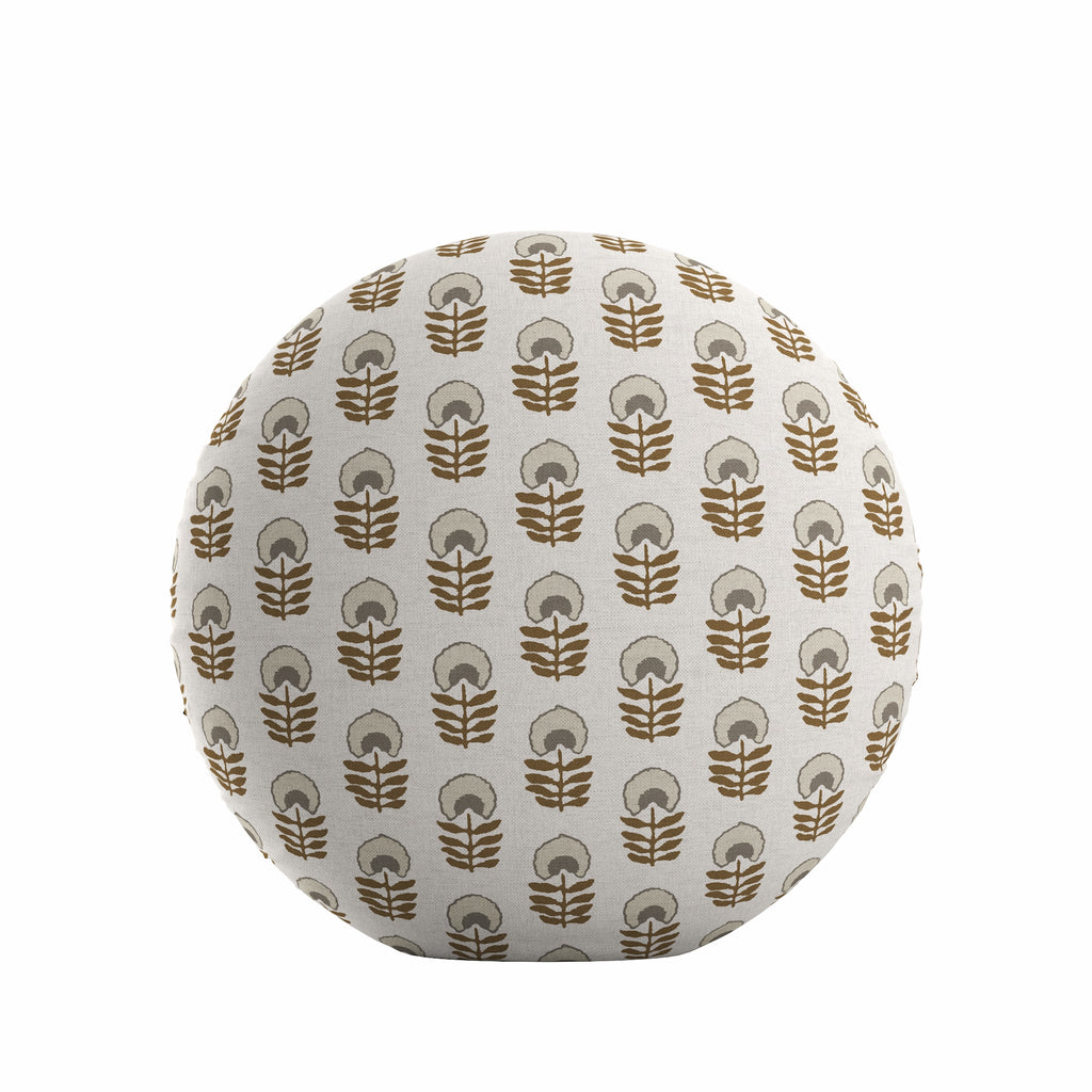 Circular Throw Pillow in Mini Florals - Birch
