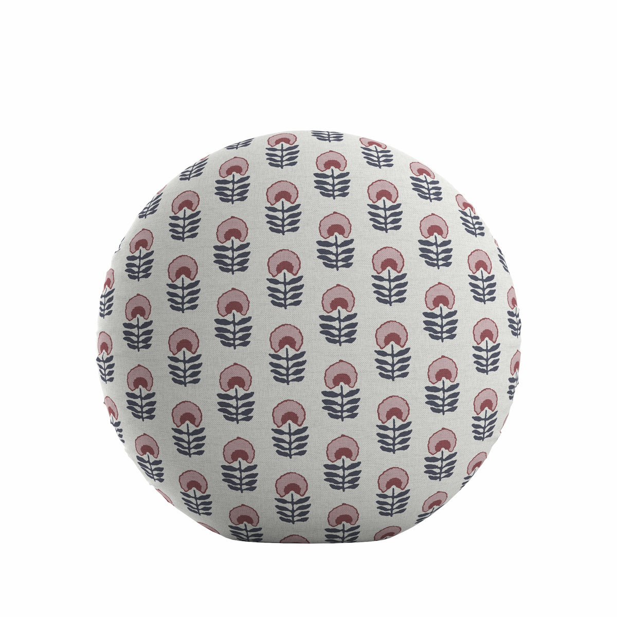 Circular Throw Pillow in Mini Florals - Mulberry