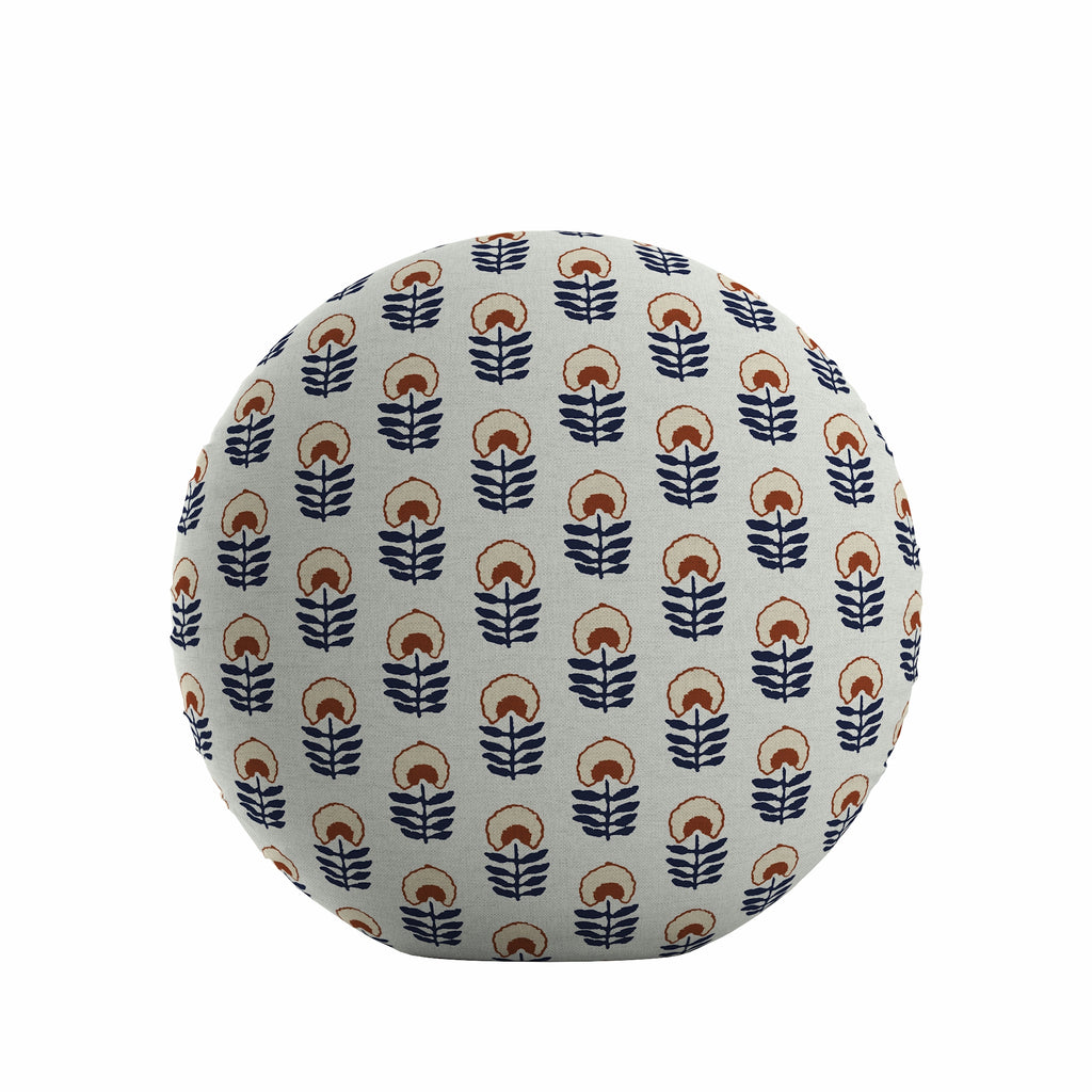 Circular Throw Pillow in Mini Florals - Pottery