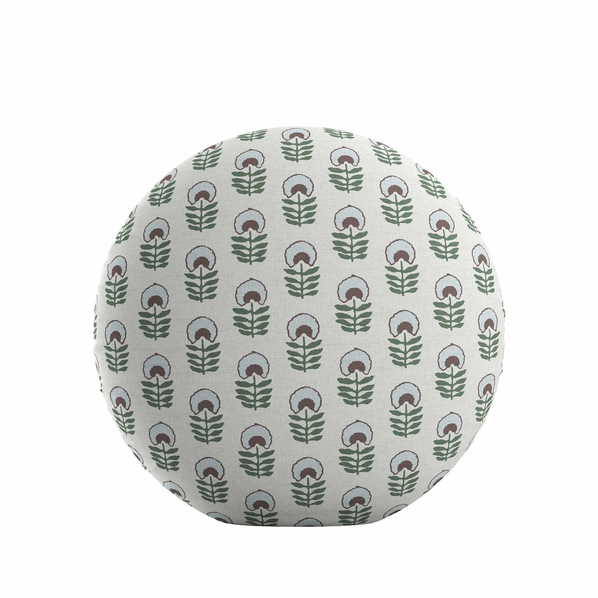 Circular Throw Pillow in Mini Florals - Sky Garden