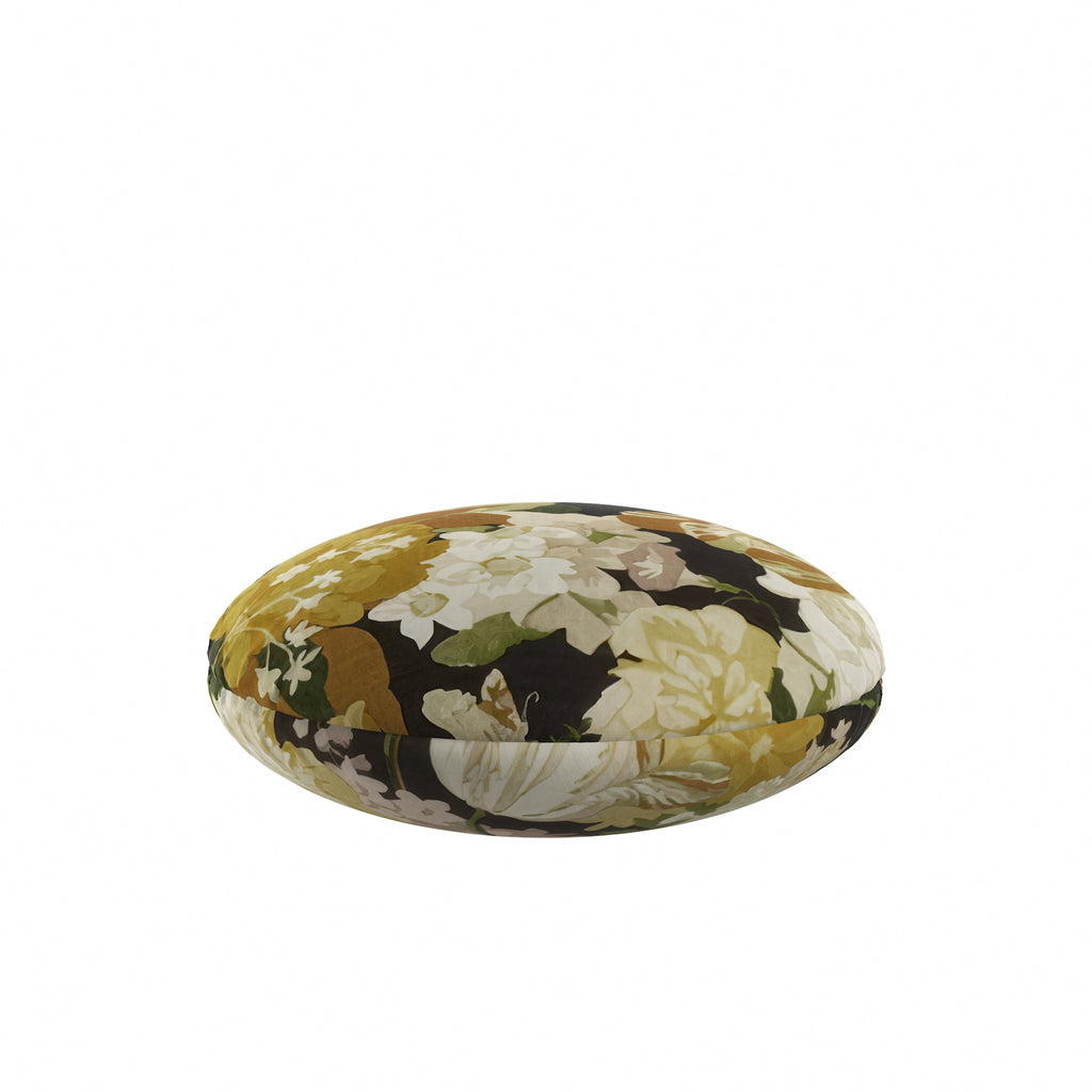 Circular Throw Pillow in Garden Tea Time - Moonglow