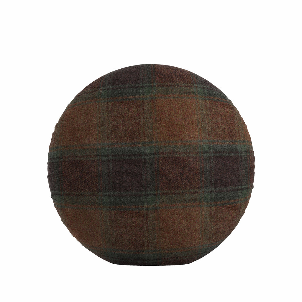 Circular Throw Pillow in Cozy Cabin - Pumpernickel