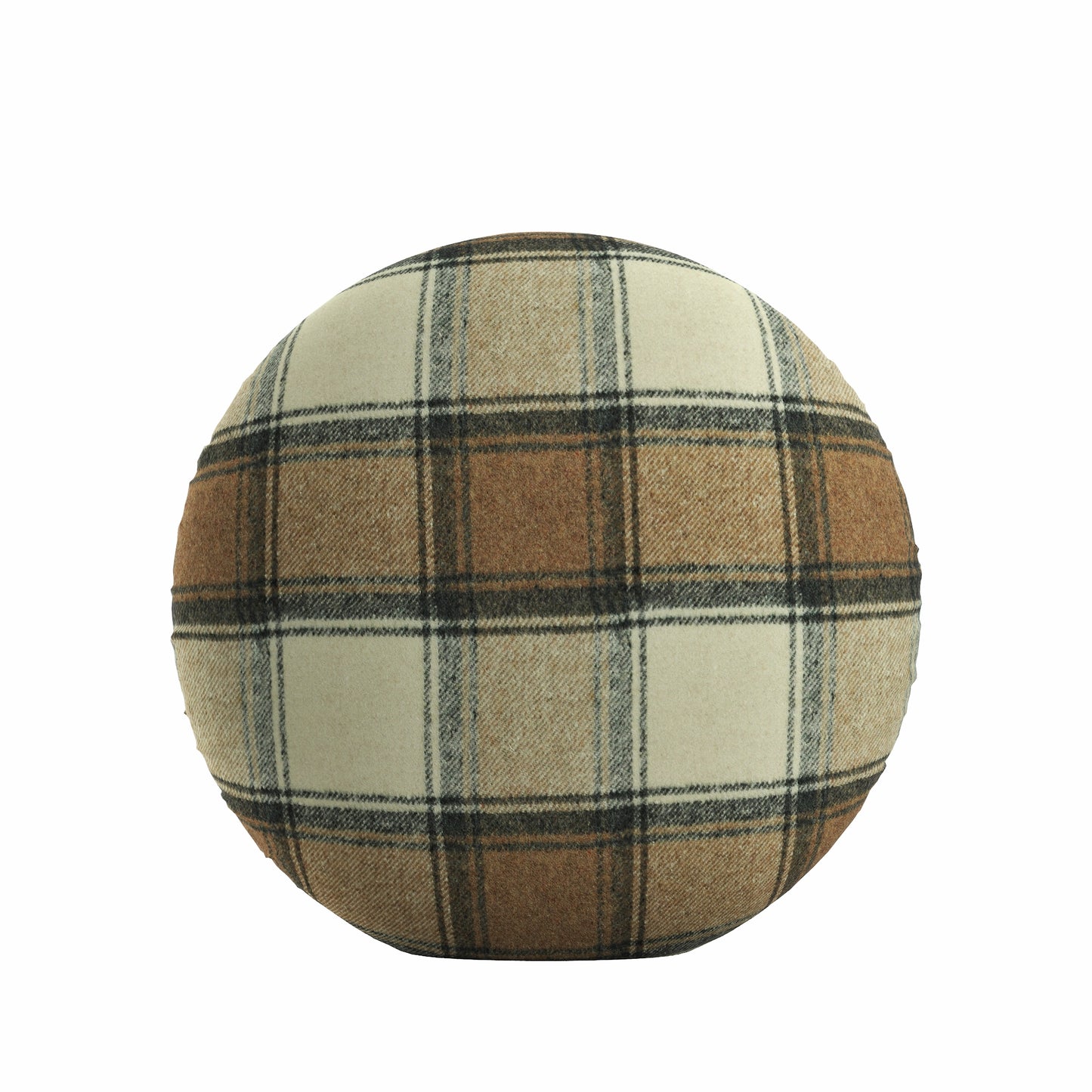 Circular Throw Pillow in Cozy Cabin - Walnut