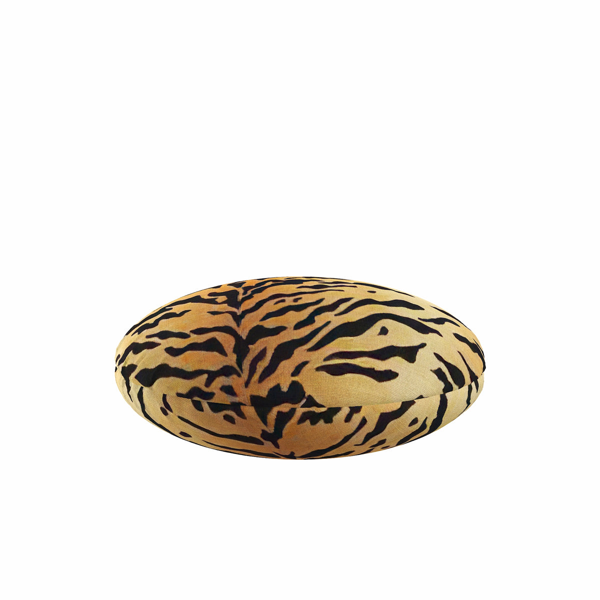 Circular Throw Pillow in Tiger - Bold