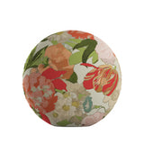 Circular Throw Pillow in Garden Tea Time - Pink