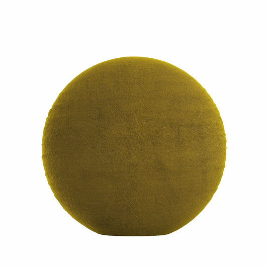Circular Throw Pillow in Classic Velvet - Citron
