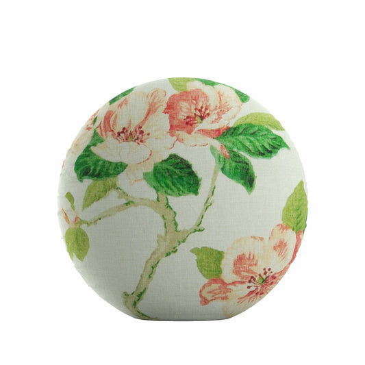 Circular Throw Pillow in Grandma's Floral - Coral