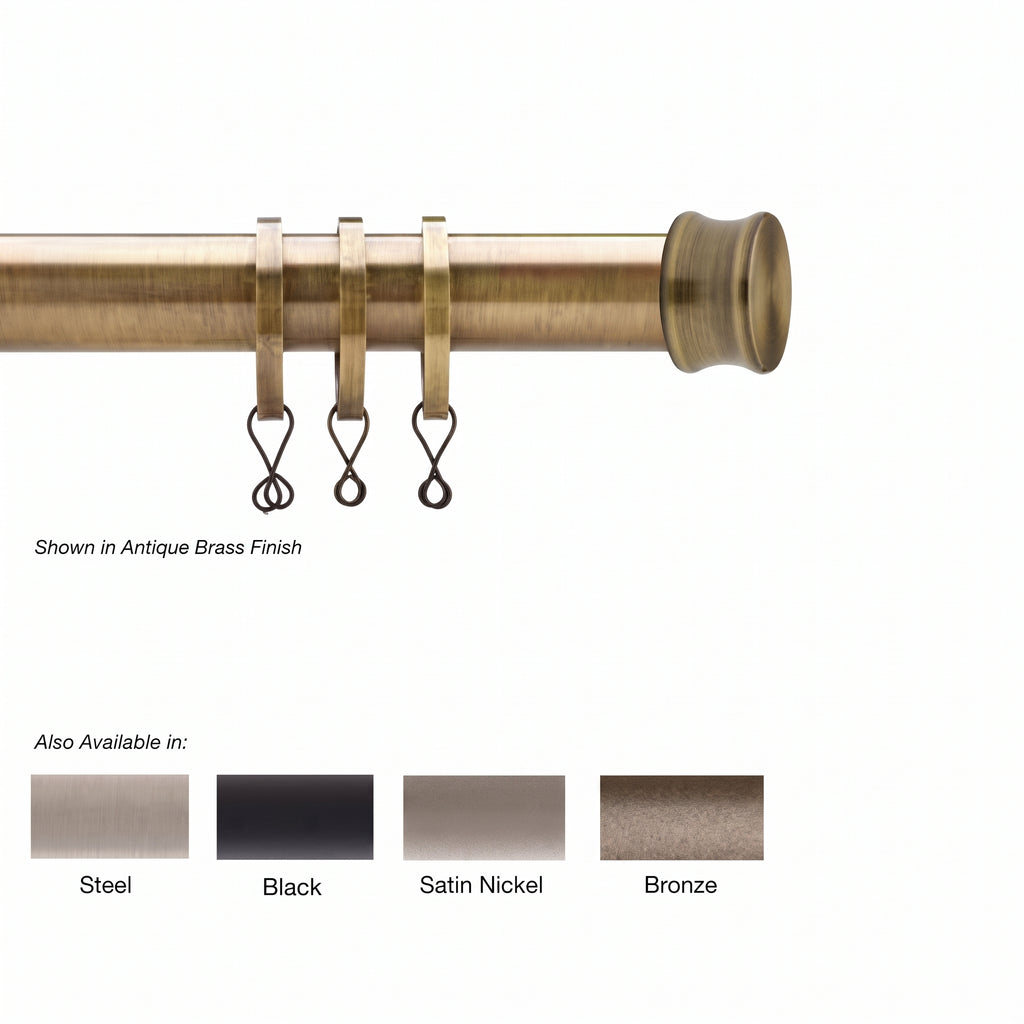 Newport Custom Cut Curtain Rod with Knox Finial
