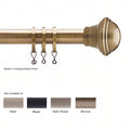 Newport Custom Cut Curtain Rod with Lowell Finial