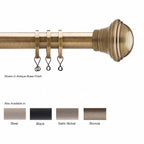 Newport Custom Cut Curtain Rod with Lowell Finial