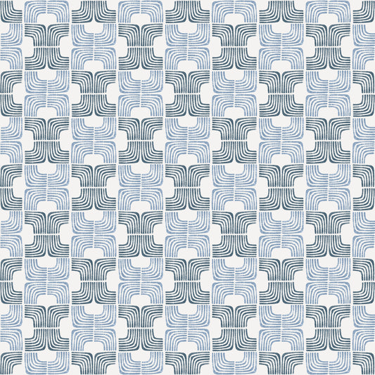 Flat Roman Shade in Groovy - Denim