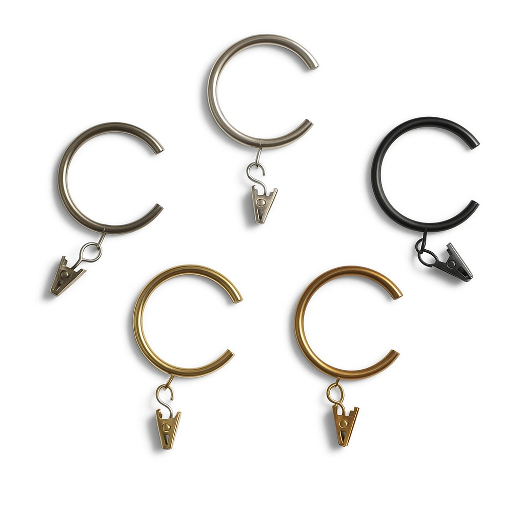 Bypass Drapery Rings, Set of 7