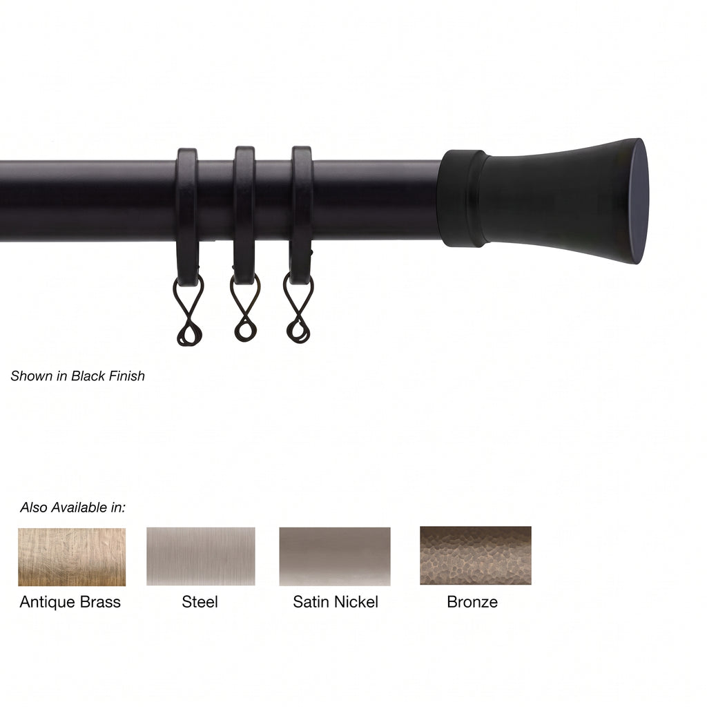 Newport Custom Cut Curtain Rod with Trumpet Finial