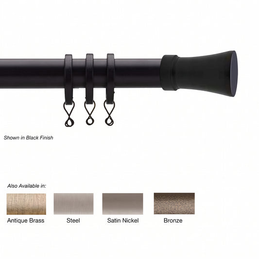 Newport Custom Cut Curtain Rod with Trumpet Finial