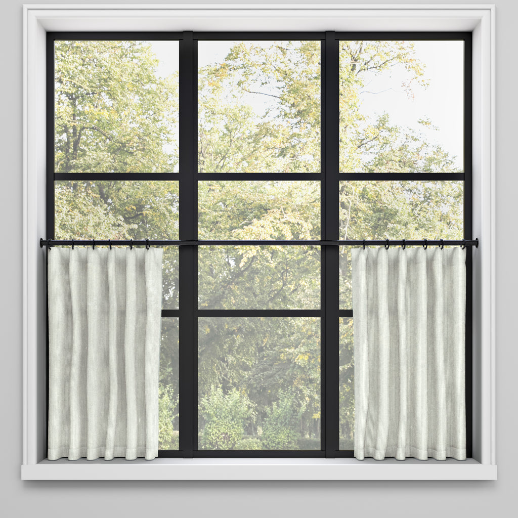 Convertible Pleat Cafe Curtain in Baldwin Fog