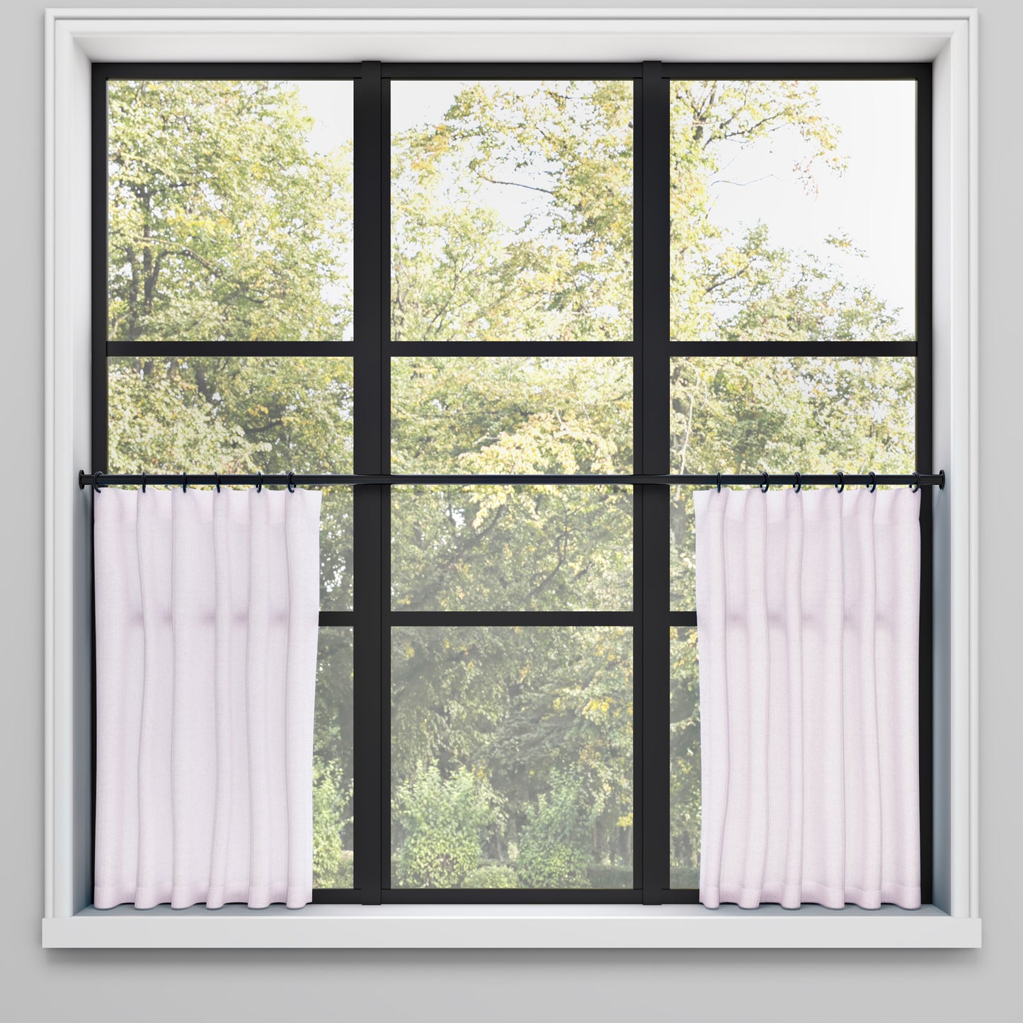 Convertible Pleat Cafe Curtain in Classic Linen - Lavender